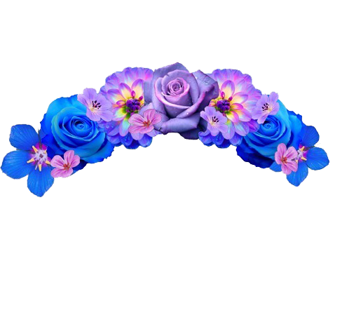 Snapchat Flower Crown Transparent Background (blue, white, plum)