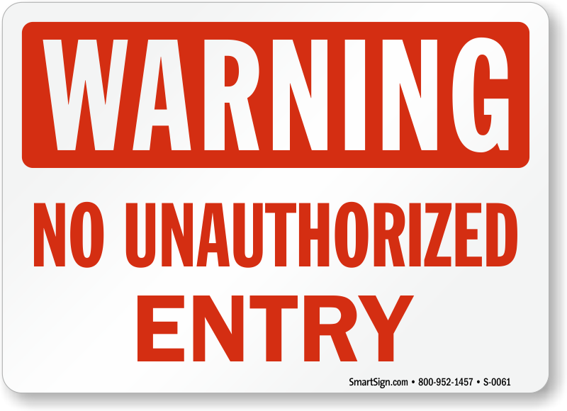 Unauthorized Sign Transparent Background (black, red, chocolate, white)