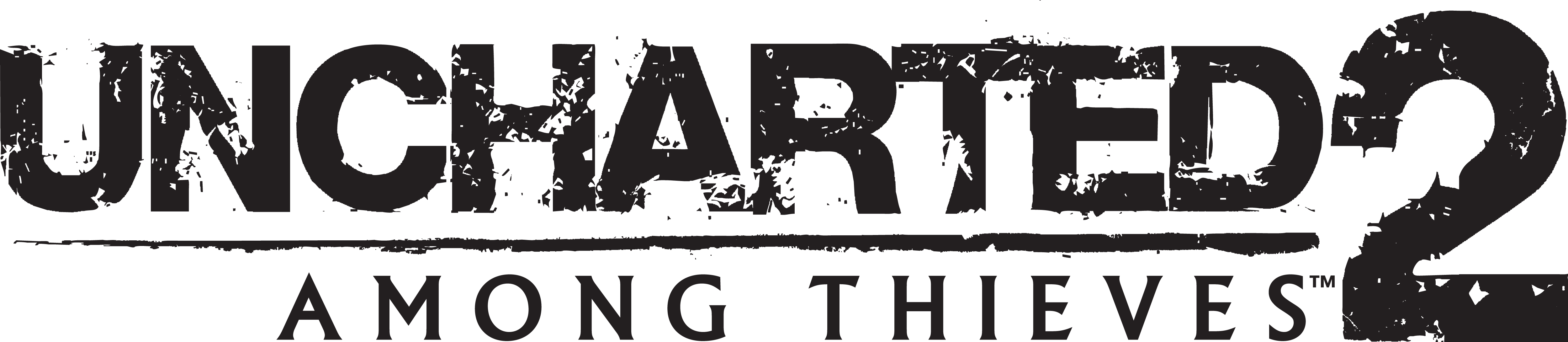 Uncharted 2 Among Thieves Logo Png Image (black, white)