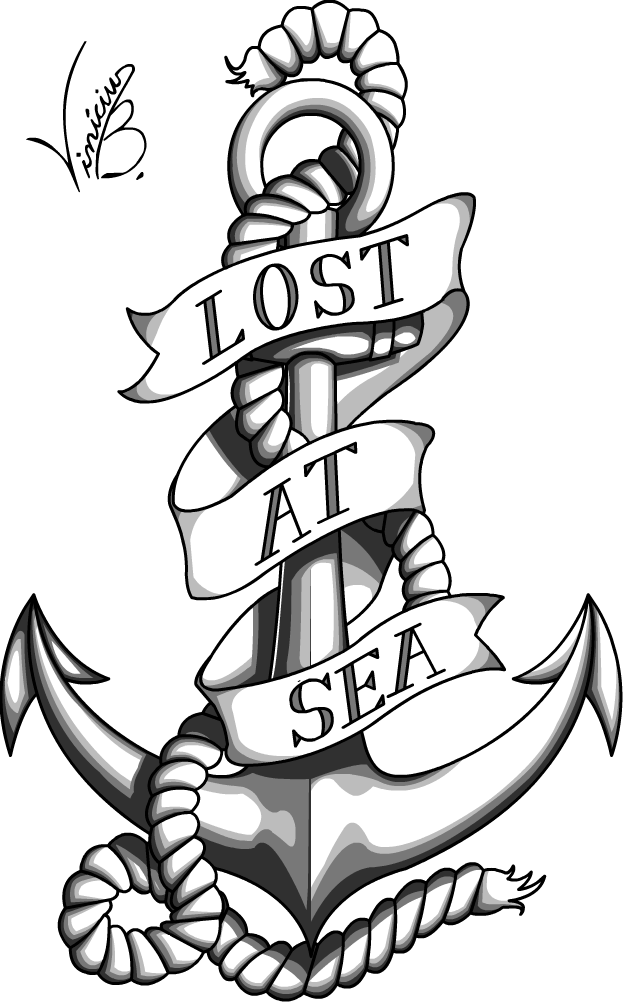 Anchor Tattoo Png Isolated Photo (black)