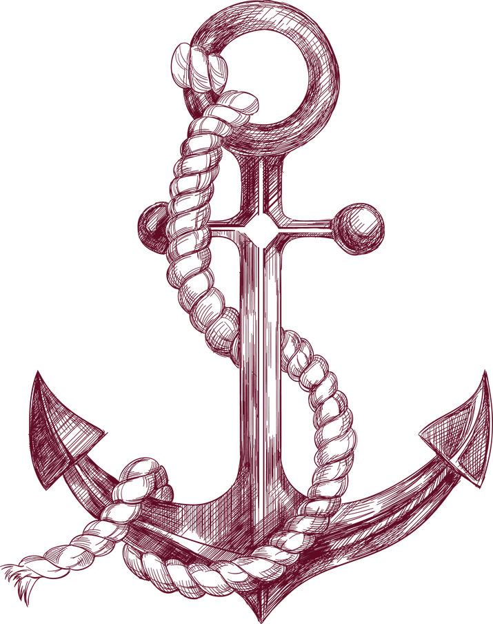 Anchor Tattoo Png Photo (black, maroon)