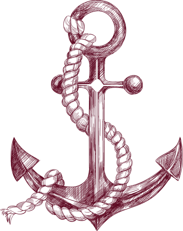 Anchor Tattoo Png Photo (maroon, black)