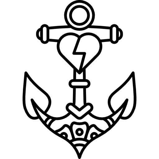 Anchor Tattoo Png (lavender, black, white)