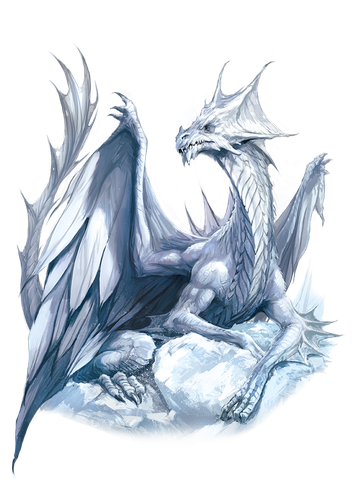 Ancient Blue Dragon Png File (white, black)