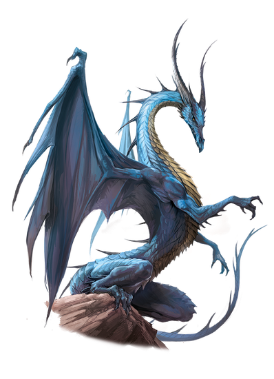 Ancient Blue Dragon Png Image (white, black)