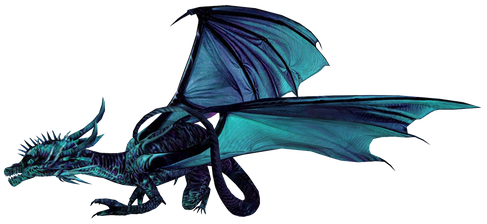 Ancient Blue Dragon Png Picture (black)