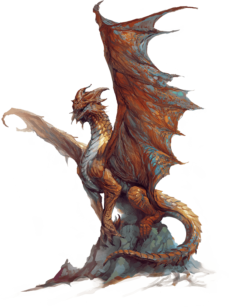 Ancient Copper Dragon Png File (black)