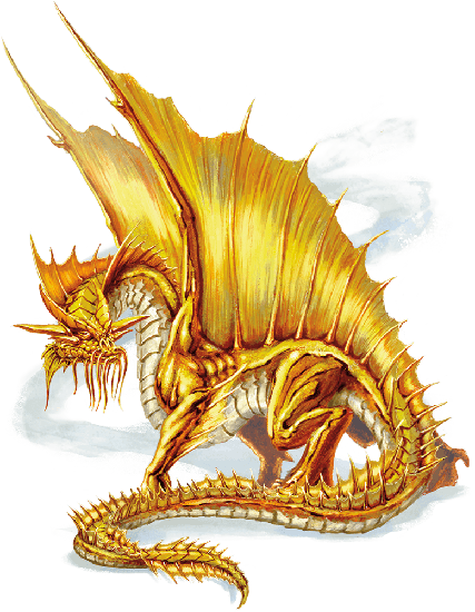 Ancient Gold Dragon Png Clipart (black)