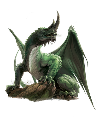 Ancient Green Dragon Png Pic (white, black)