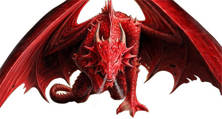 Ancient Red Dragon Png File (maroon, black)