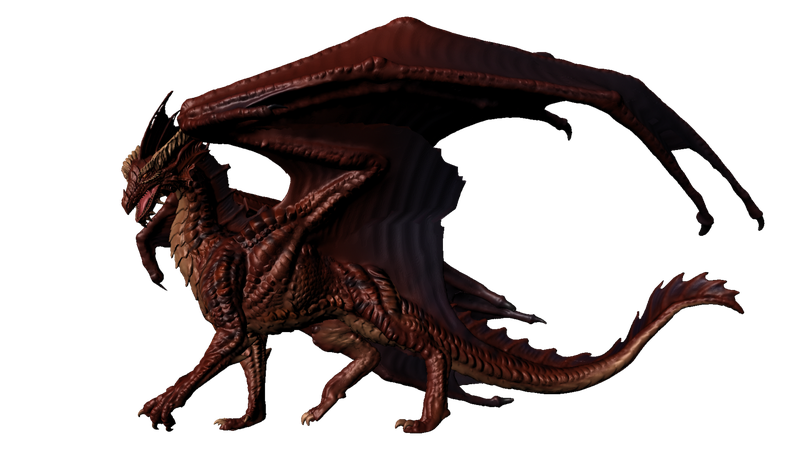 Ancient Red Dragon Png Image (black)