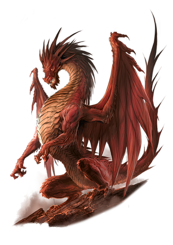 Ancient Red Dragon Png Pic (white, black)