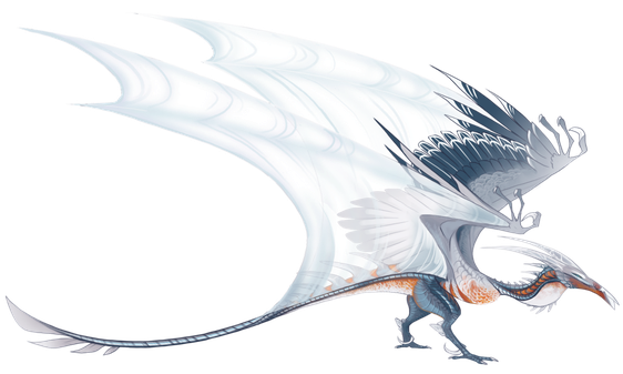 Ancient White Dragon Png File (white, black)