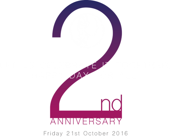 2Nd Anniversary Png Clipart (purple, black, white)