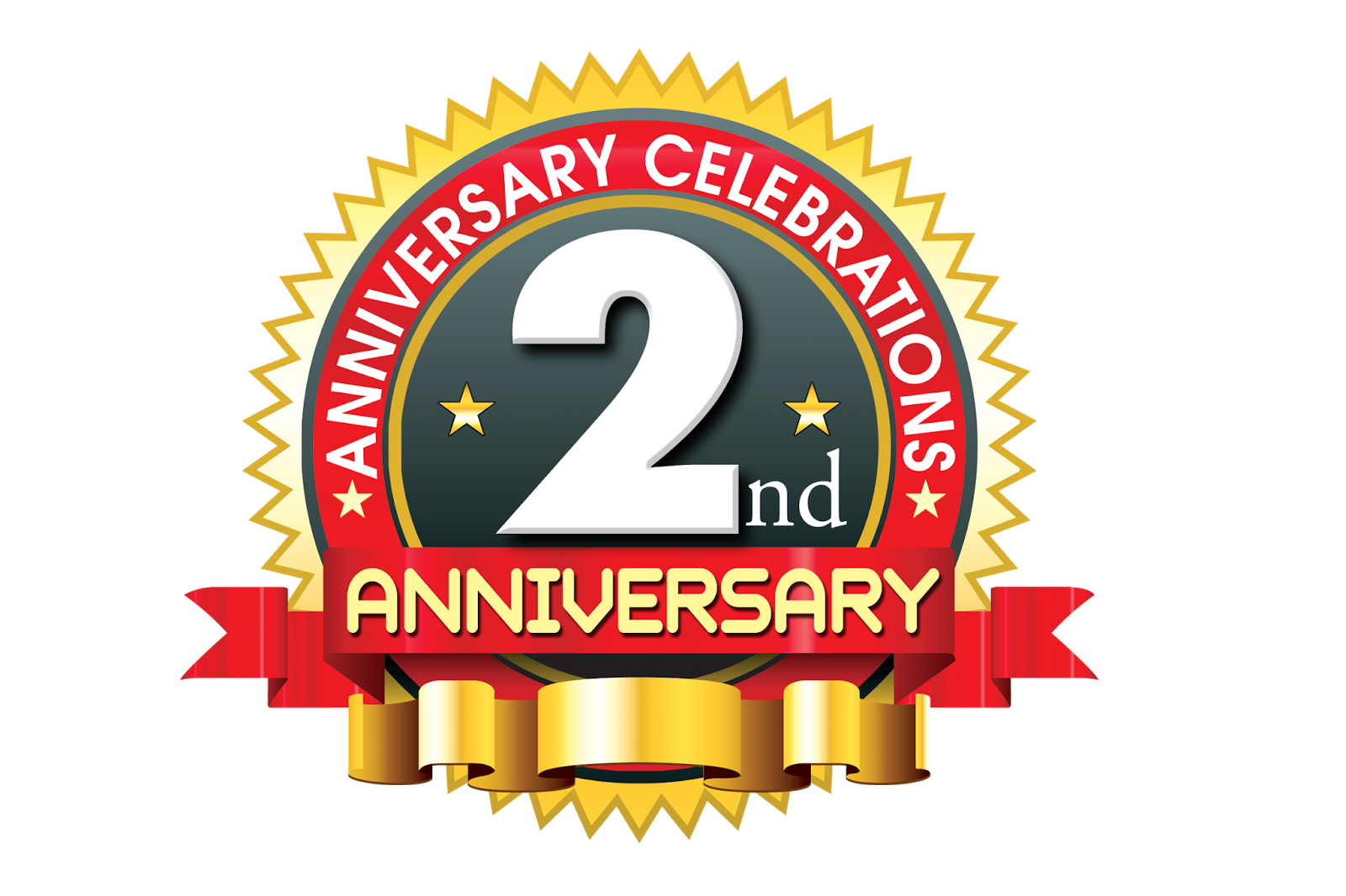 2Nd Anniversary Png Image (indigo, black, gray, white)