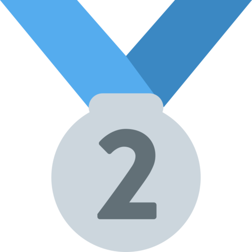 2Nd Place Medal Free Png Icon (lavender, teal, black, silver, gray)