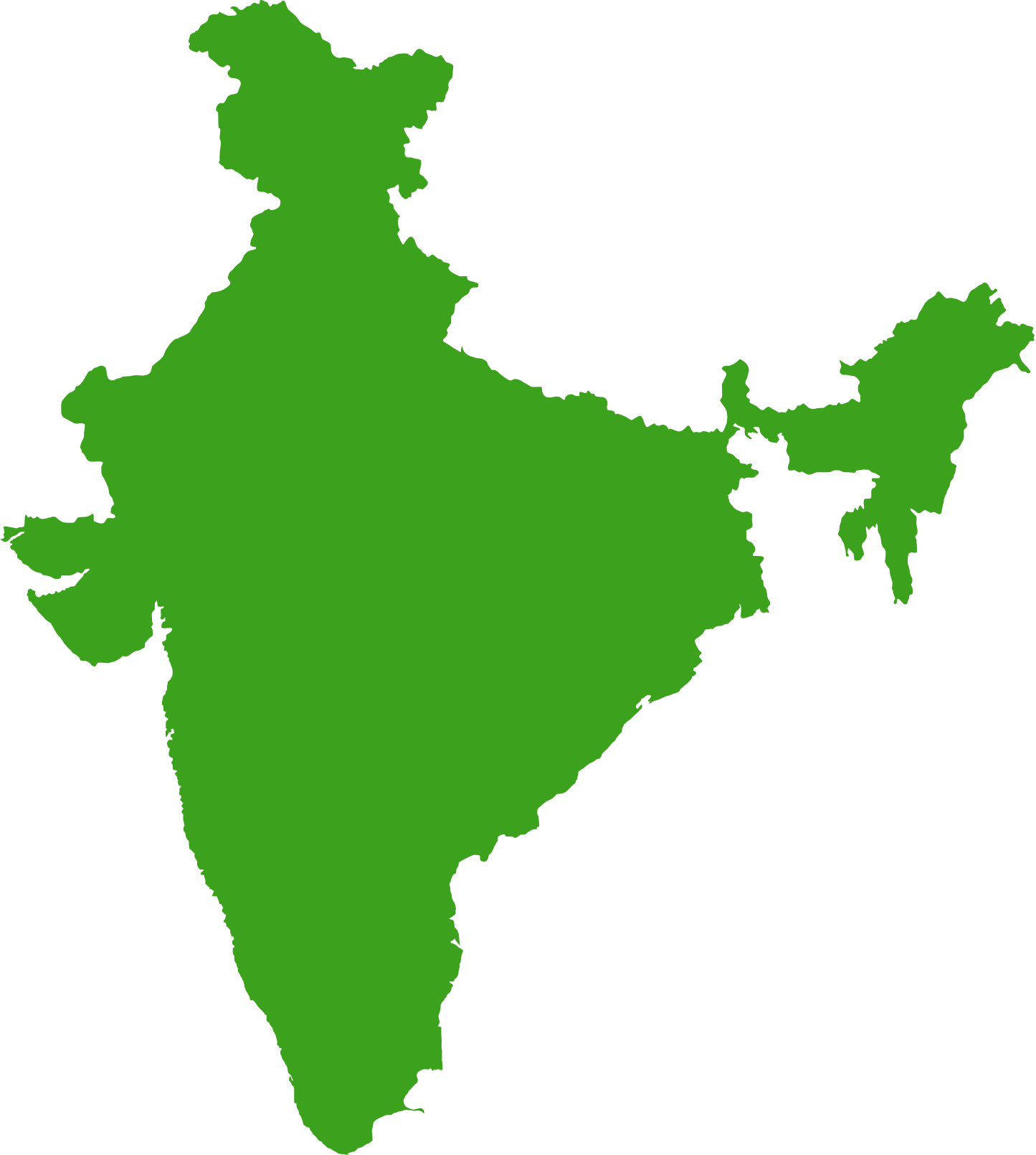 India Map Png File (green, black)