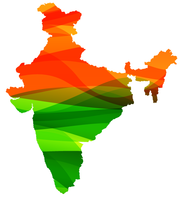 India Map Png Photo (red, green, chocolate, black)