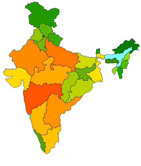 India Map Transparent Images Png (chocolate, gold, white, green, orange)