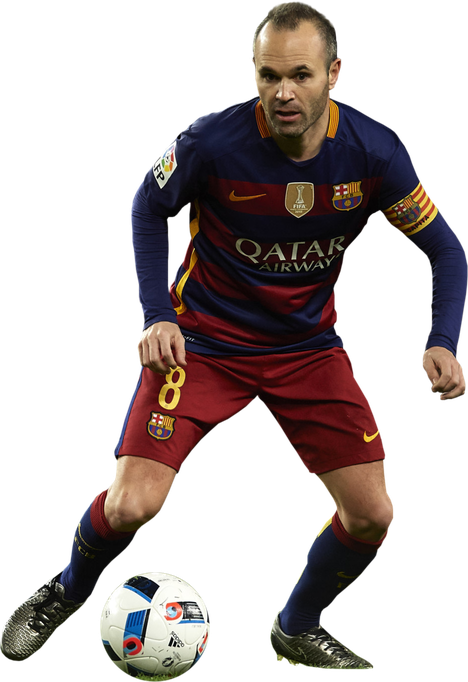 Andres Iniesta Transparent Png (black)