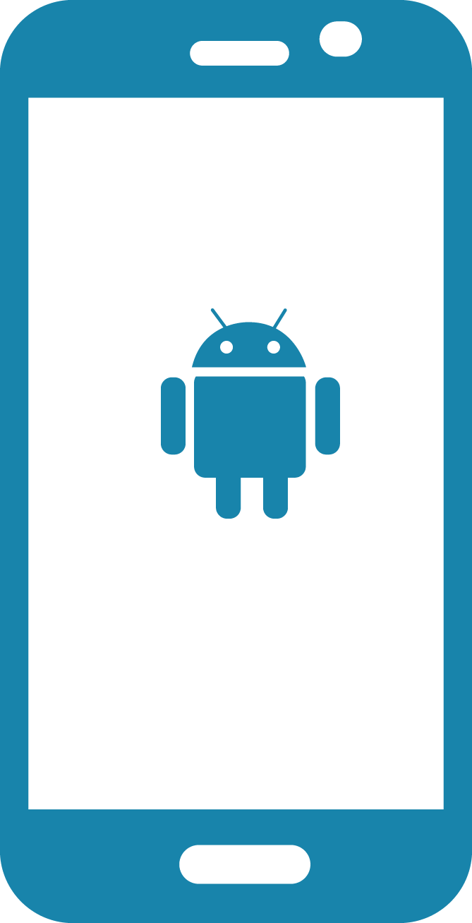 Android Phone Png File (white, lavender, silver, teal)