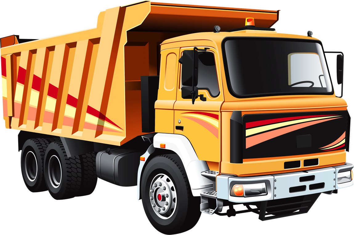 Industrial Dump Truck Png Image (salmon, maroon, gold, black, white)