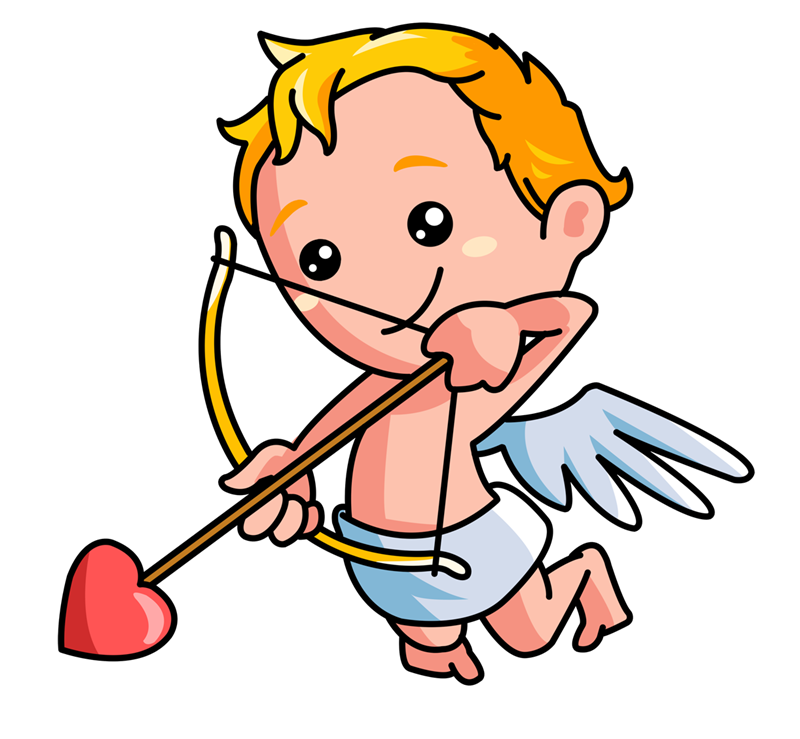 Angel Valentines Day Cupid Transparent Png (black, pink, lavender, salmon, orange)