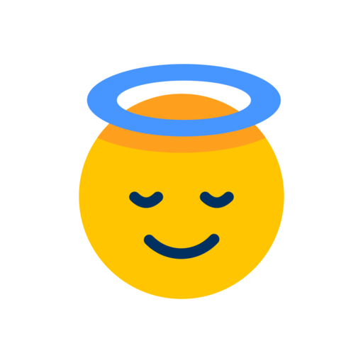 Angel Face Emoji Emoticon Emotion Face Smiley Free Png Icon (greenish blue, white, orange, gold)