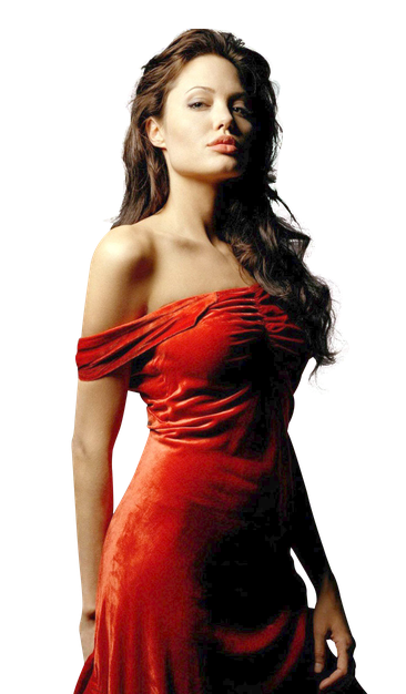 Angelina Jolie Transparent Background (black)