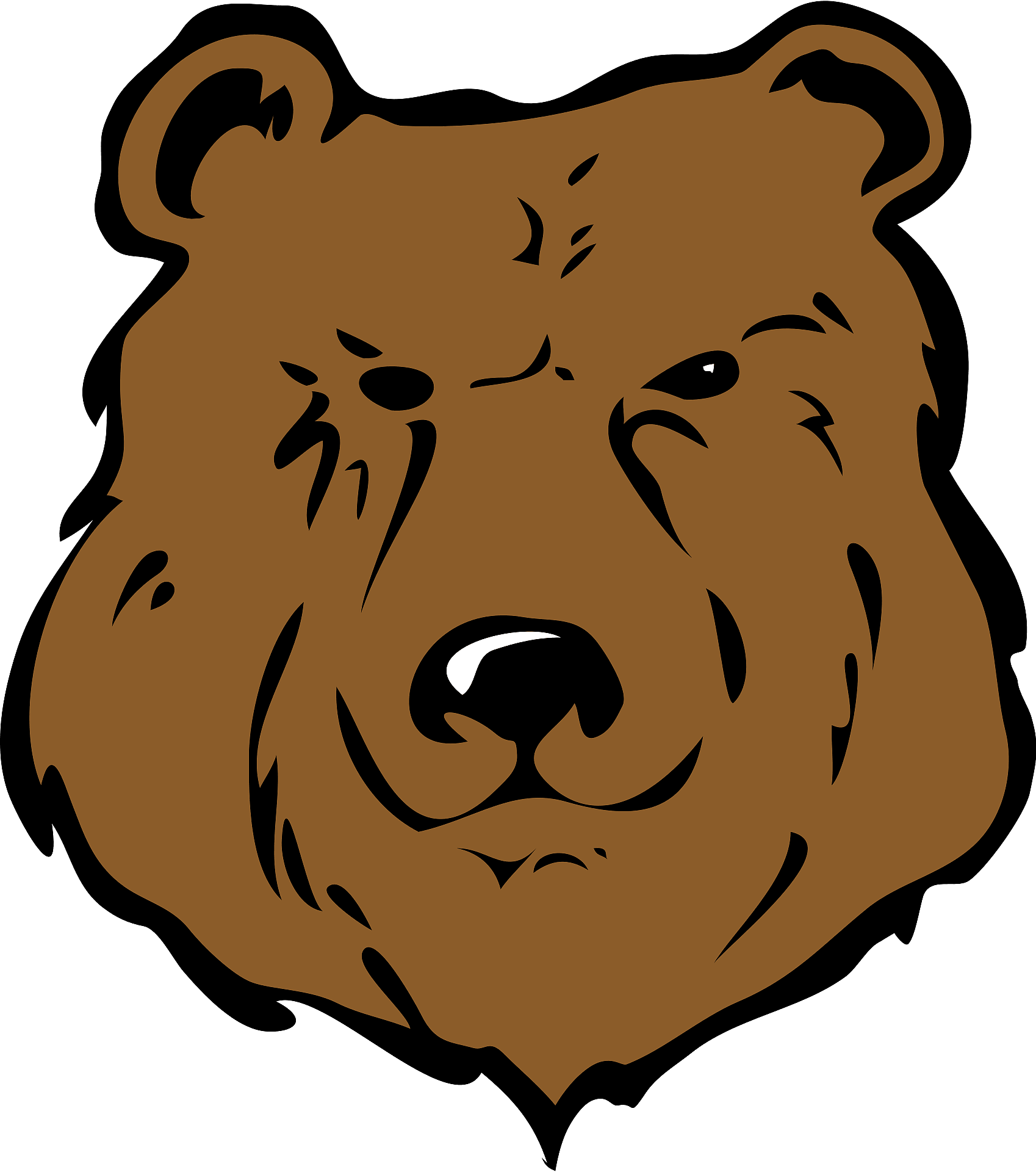 Angry Bear Png Isolated Image (black, gray, olive)