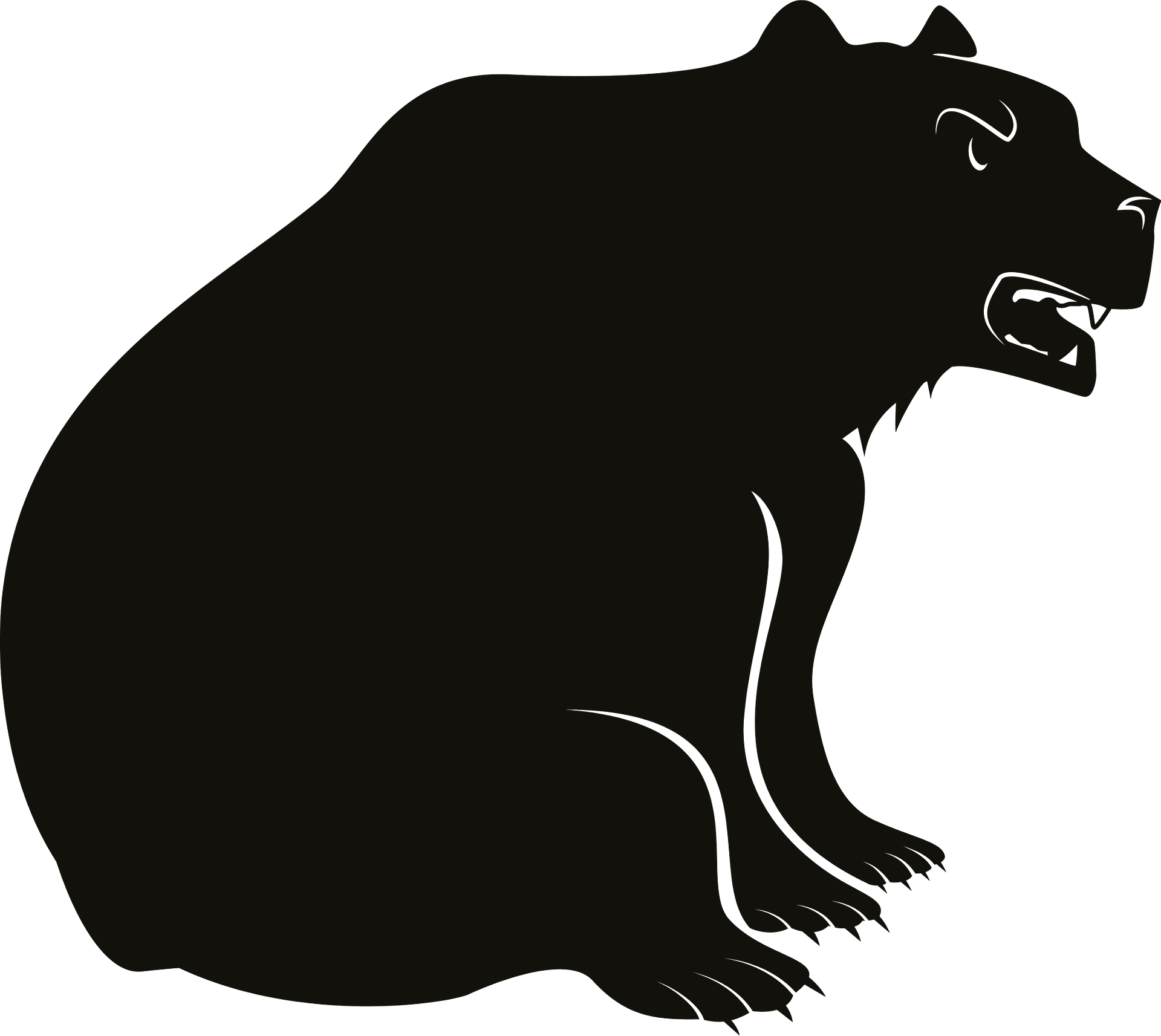 Angry Bear Png Isolated Photo (black, gray)