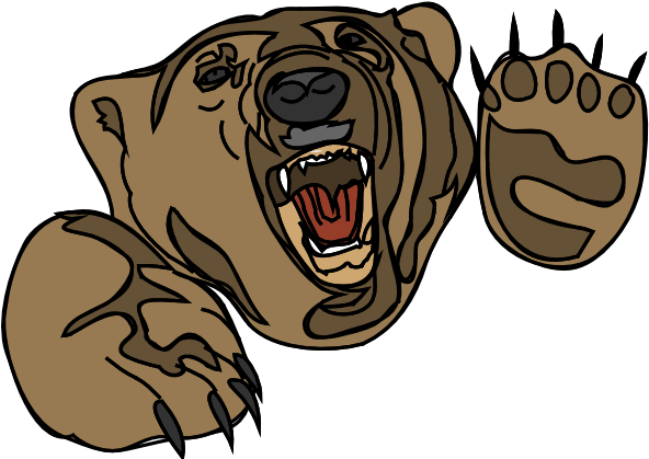 Angry Bear Png (black, gray, olive)