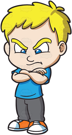 Angry Boy Png File (yellow, black, beige, greenish blue, gray)