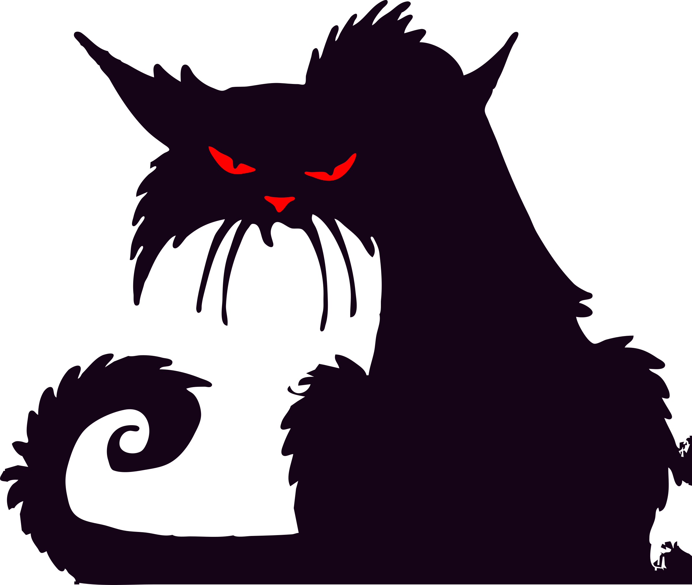 Angry Cat Png (black)