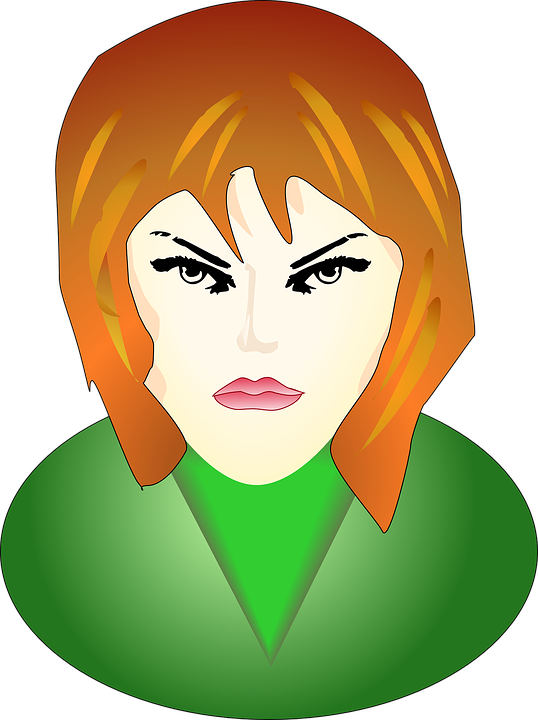 Angry Girl Download Png Image (green, black, beige, lime)