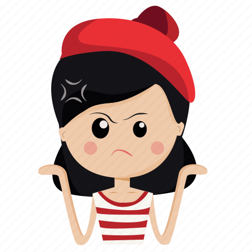 Angry Girl Png File (pink, gray, chocolate, white, black)