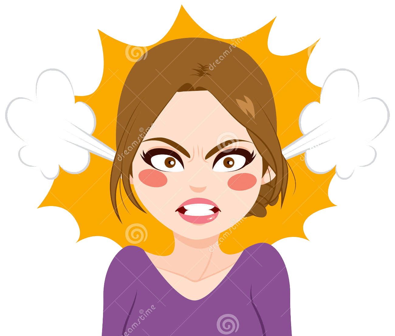 Angry Girl Png Isolated File (gray, beige, orange, olive, white)