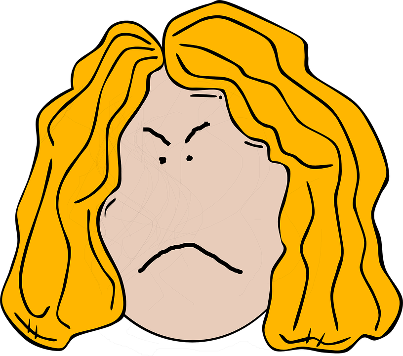 Angry Girl Png Isolated Image (black, orange, pink)