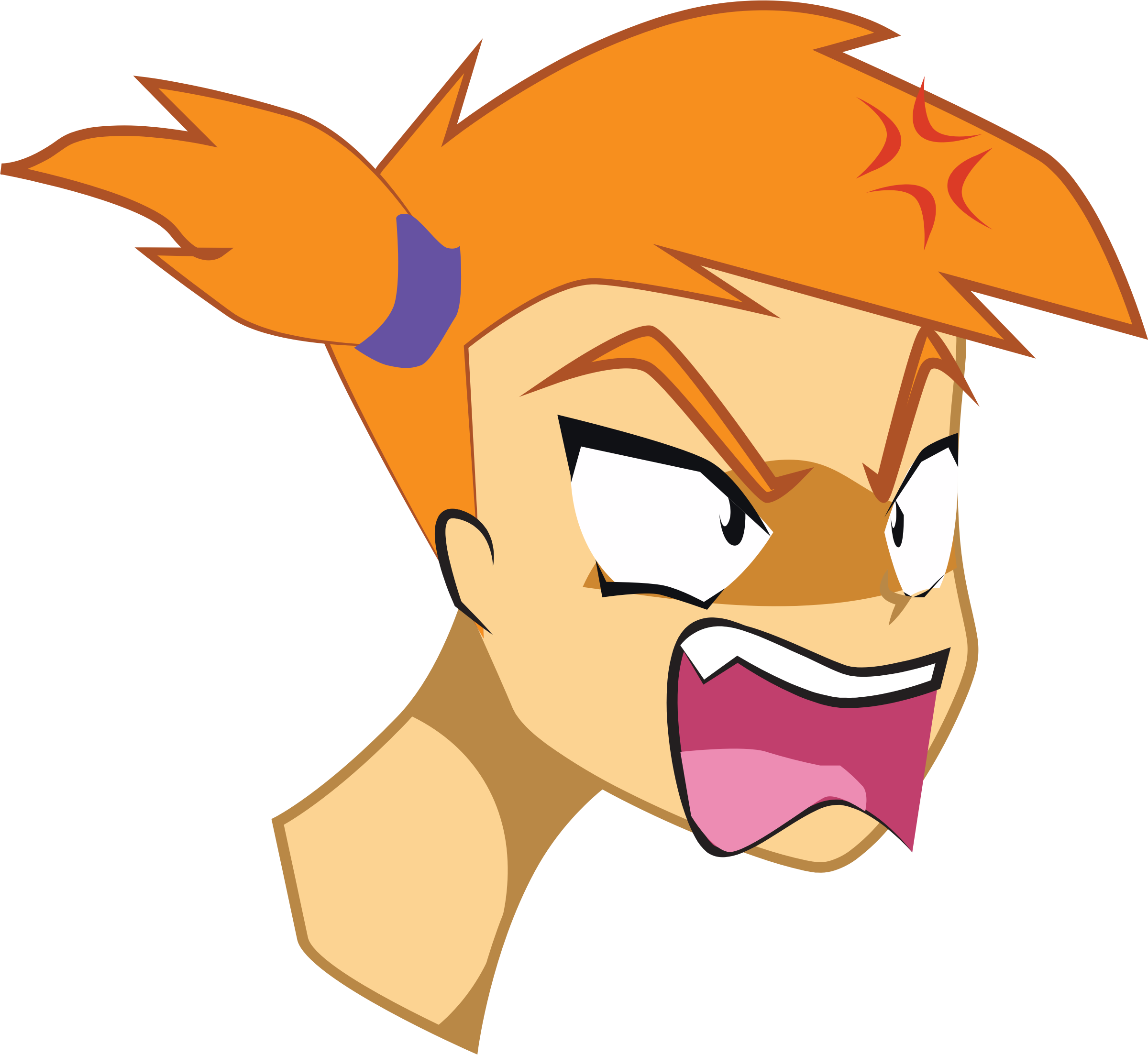 Angry Girl Png Transparent (pink, orange, chocolate, white, black)