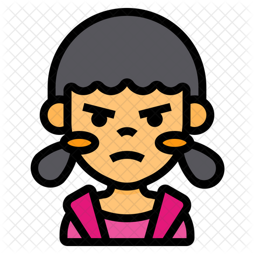 Angry Girl Transparent Png (salmon, black, gray)