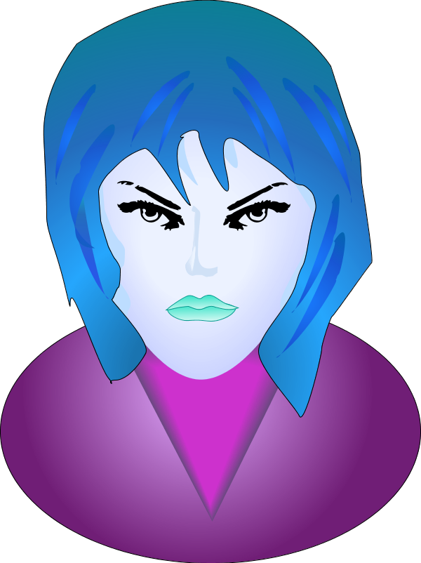 Angry Woman Png Hd (purplish red, teal, purple, black, lavender)