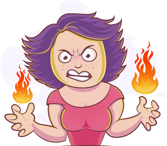 Angry Woman Png Image (white, black, pink, salmon, gray)