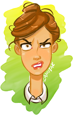 Angry Woman Transparent Background (white, salmon, black)