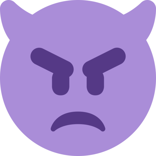 Angry Face With Horns Free Transparent Png Icon Download (plum, black, indigo)