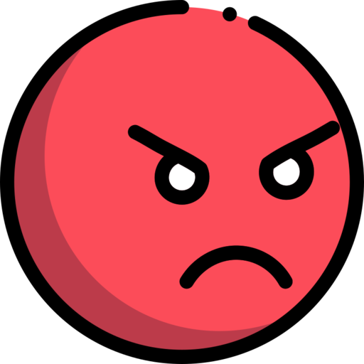 Angry Free Png Icon (white, black, salmon, chocolate)