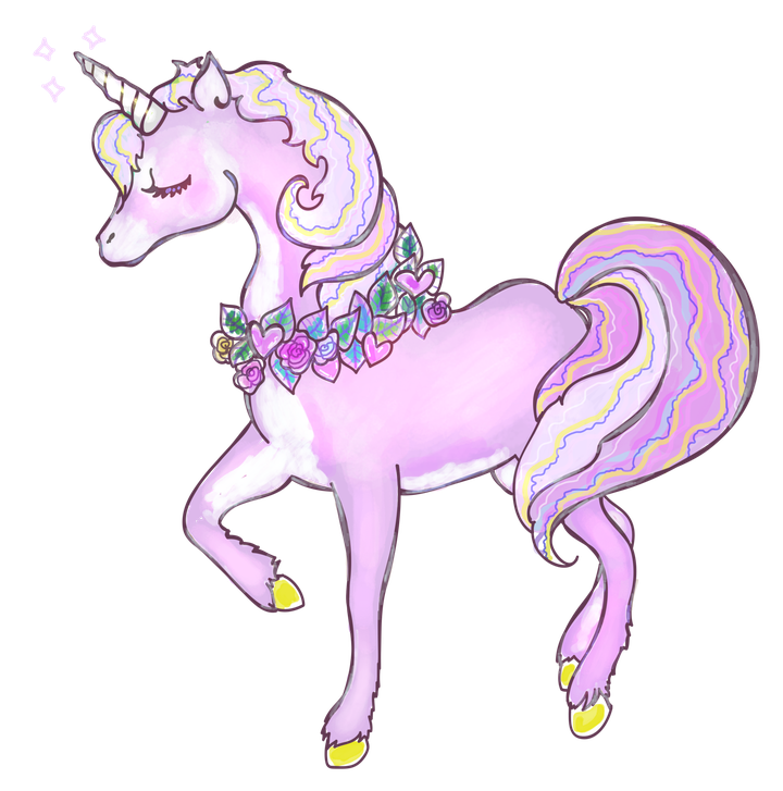 Unicorn Png Clipart (black, lavender)