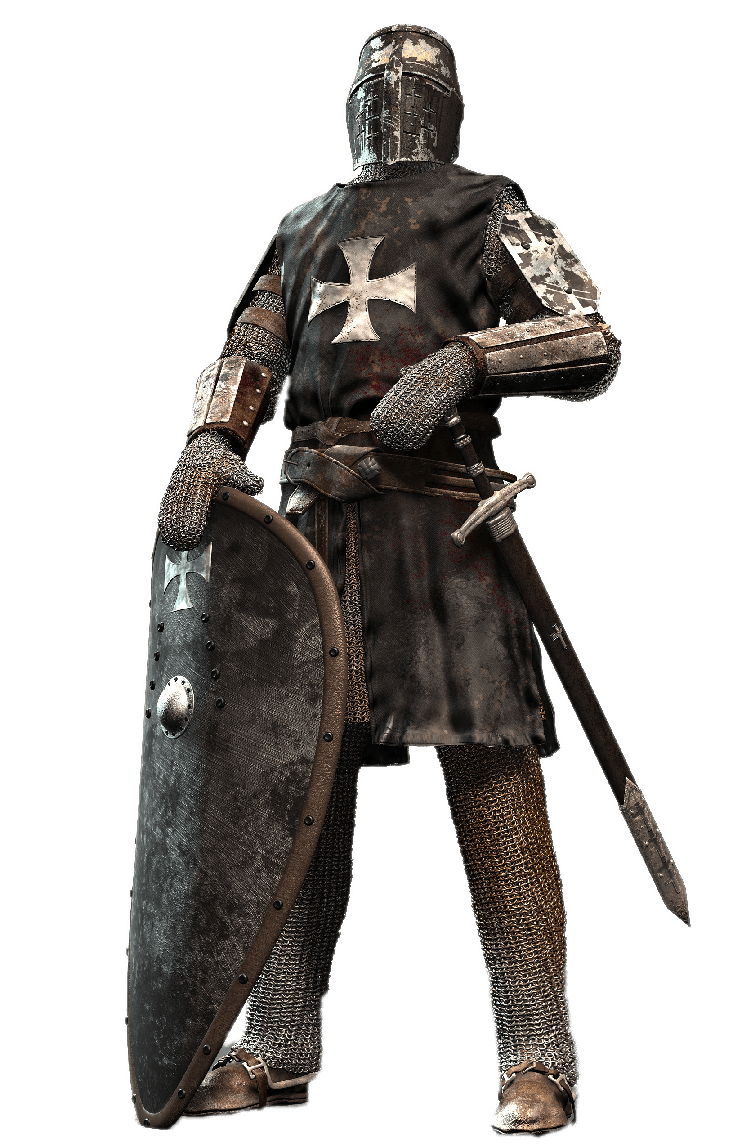 Knight Shield Transparent Background (gray, black)