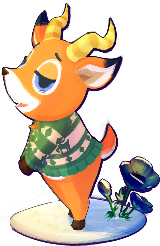 Animal Crossing Beau Png Isolated Image (white, orange, black)