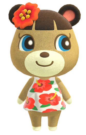 Animal Crossing Maple Png File (white, black, beige, salmon, gray)