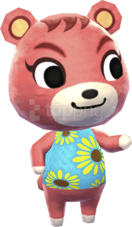 Animal Crossing Maple Png Photo (white, salmon, black)